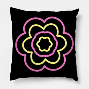 Pink and yellow flower Pillow