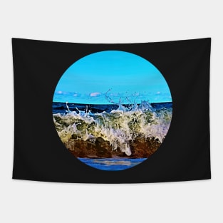 Colorful Splashy Waves Tapestry