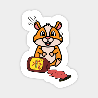 Funny hamster Spills BBQ Sauce Magnet