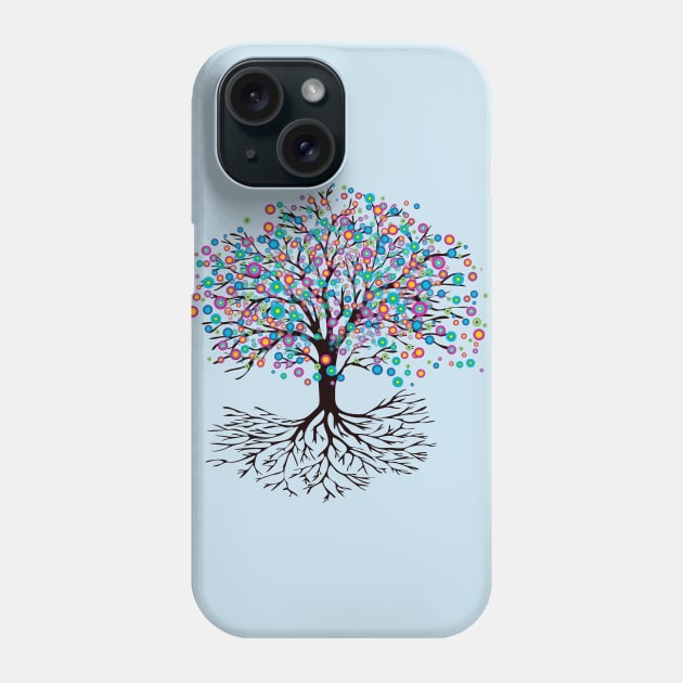 Tree of life rainbow flowers Phone Case by Bwiselizzy