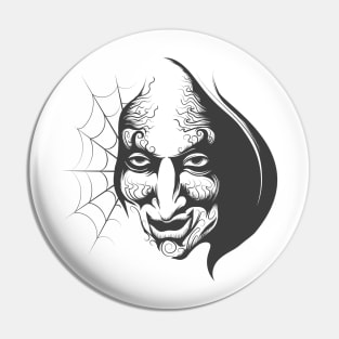 Evil Wizard Face Pin
