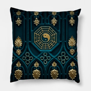 Golden Yin Yang Pillow