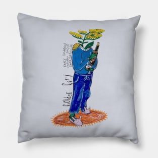 Floral Nightcap: The Golden Girl's Botanical Toast Pillow