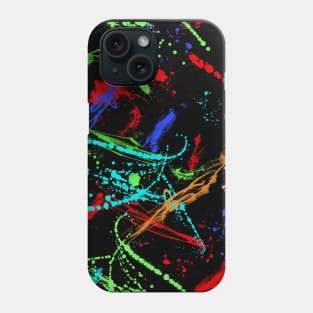 Colorful watercolor splatter pattern, brush strokes Phone Case