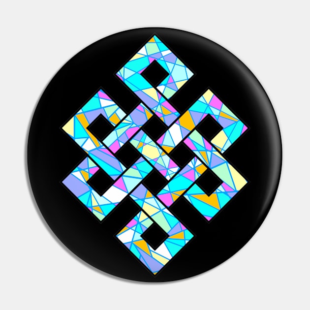 Tibetan Endless Knot mk1 Pin by Stickernomicon