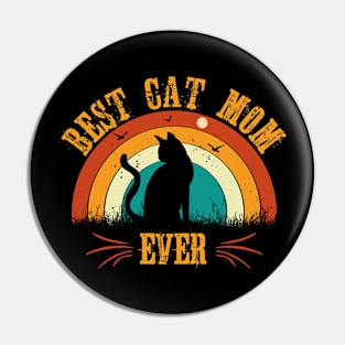 Retro Best Cat Mom EVER Pin