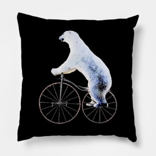 Polar bear bicycling funny Pillow