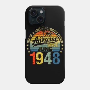 Vintage 74 Years Old June 1948 Decorations 74th Birthday Phone Case