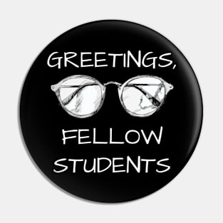 Greetings Back to School Vintage Nerd Glasses Pin