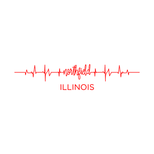 I Love Northfield Illinois USA Heartbeat Funny T-Shirt For Men Women Custom T-Shirt