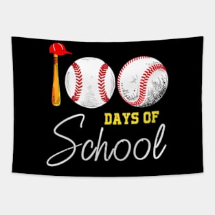 100 Days Of School Baseball 100Th Day Of School Teacher Kids Tapestry