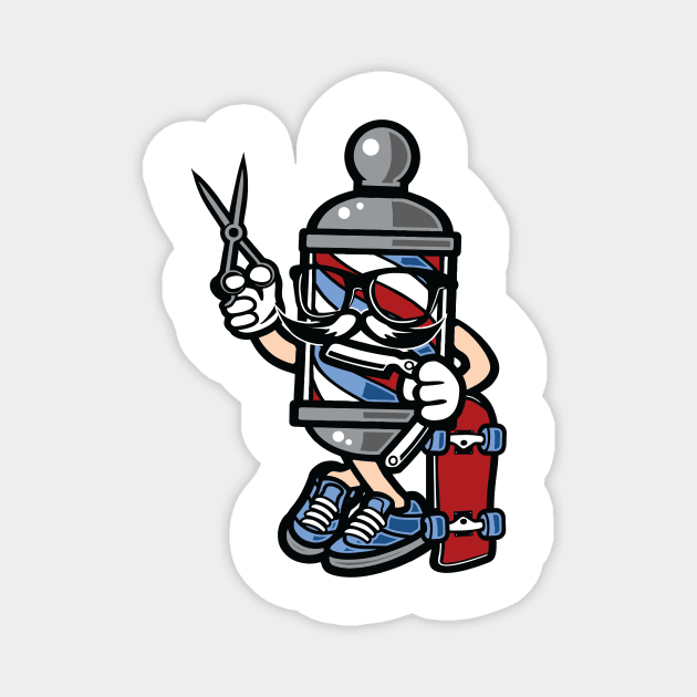 Barber Skater Magnet by nissiu