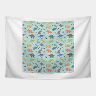 Dinosaur pattern - green theme Tapestry