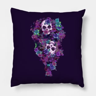 Flowers and Skulls Pillow