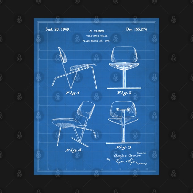 Eames Chair Patent - Designer Modern Design Art - Blueprint by patentpress