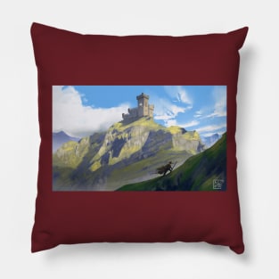 Traveler and the castle light Pillow