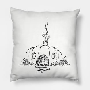 Pumpkin Home Uncolored Dark Pillow