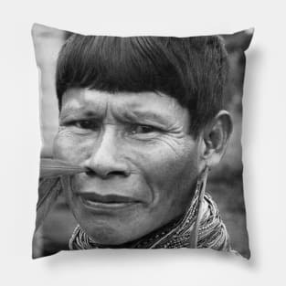 Vintage Photo of Columbia Guaraní Tribal Pillow