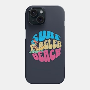 Surf Flagler Beach Florida Vintage Surfboard Surfing Phone Case