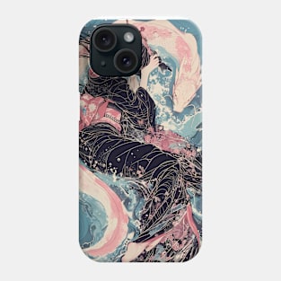 Geisha dragon in water 7207 Phone Case