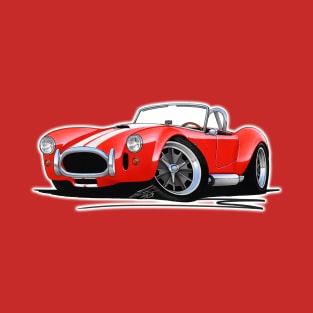 AC Shelby Cobra Classic Car Red (with Stripes) T-Shirt