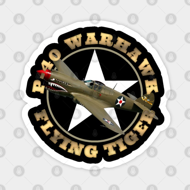 P-40 Warkhawk Flying Tiger WW2 Warbirds WarPlanes Magnet by F&L Design Co.