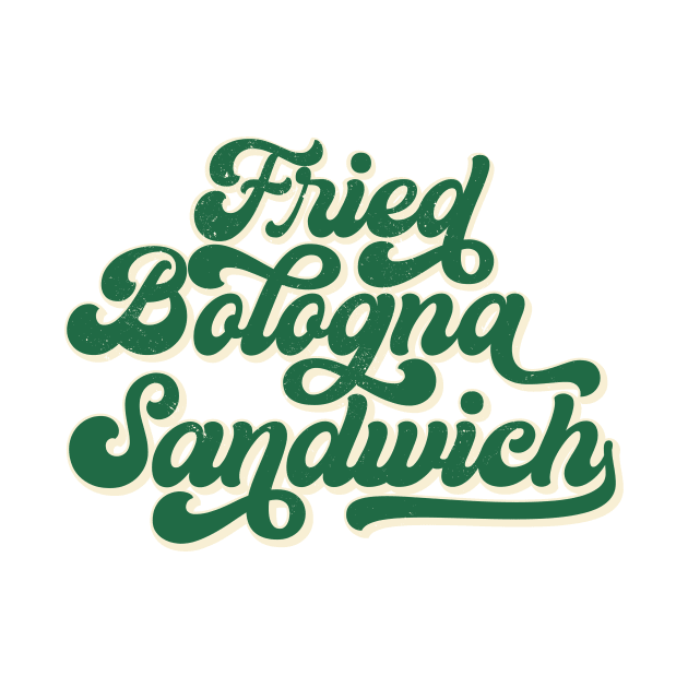 Fried Bologna Sandwich, Funny Retro Baseball Style Foodie by emmjott