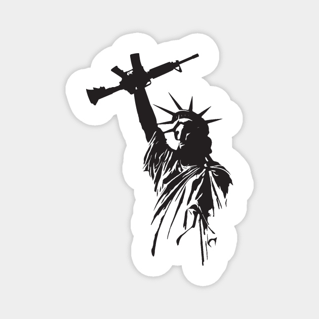 Pro Second Amendment 2A Lady Liberty With Raised Firearm Magnet by Nonstop Shirts