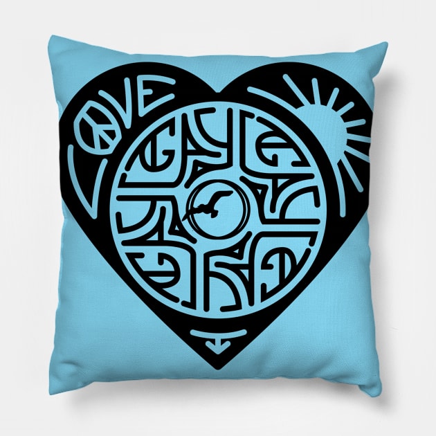 GAYLA Heart Dark Pillow by GAYLA at Ferry Beach