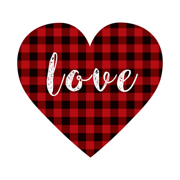 Buffalo plaid heart love Shirt - Valentine's Day Gifts by CMDesign