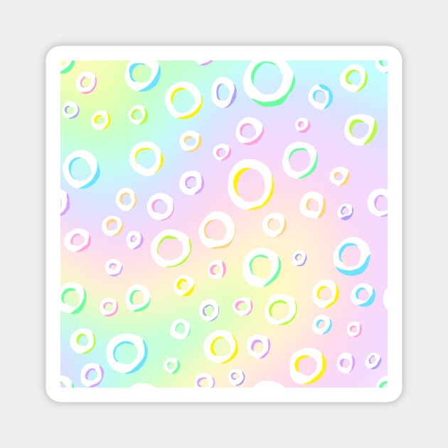 Pastel Rainbow Design with Circles Magnet by KelseyLovelle