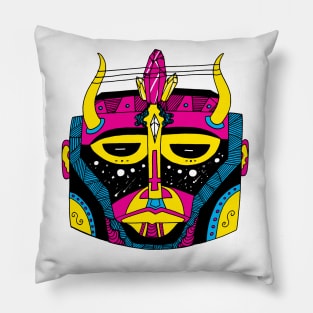 CMYK African Mask No 8 Pillow