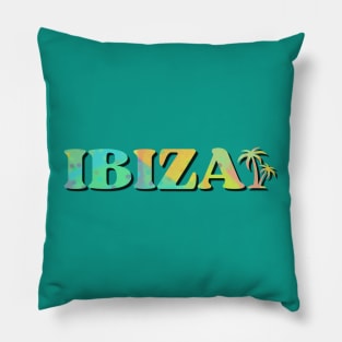 Ibiza with palm tree Pillow