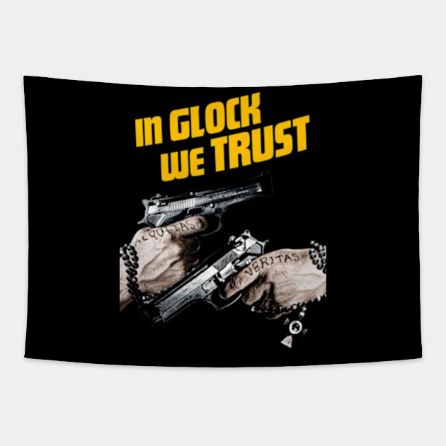 In Glock We Trust Tapestry by Vizewls