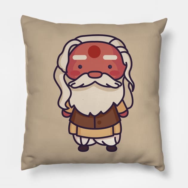 Cute Indian Elder in Traditional Clothing Cartoon Pillow by SLAG_Creative