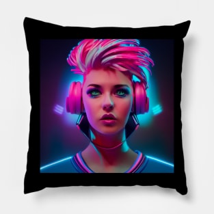 Synthwave Girl 2 Pillow