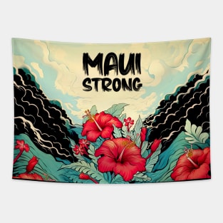 Maui Hawaii: Maui Strong on a Dark Background Tapestry