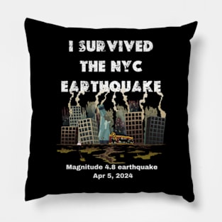 i survived the nyc earthquake funny 2024 Pillow