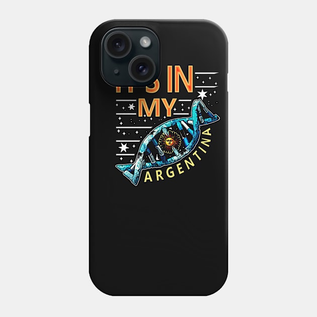 Argentina Country Flag DNA Heritage Phone Case by Sambastyles