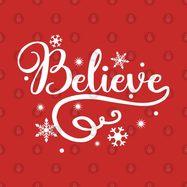 Believe Christmas Typography by Grafikstudio