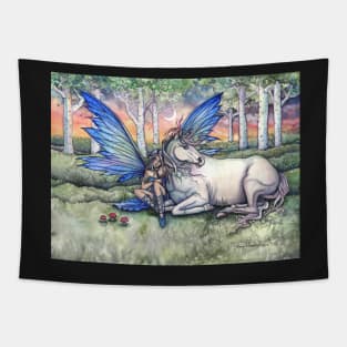 Kindred Fairy and Unicorn Fantasy Art Illustration by Molly Harrison Tapestry