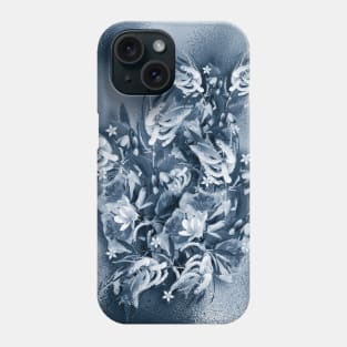 Beautiful flower bouquet on a rippled deep blue background Phone Case