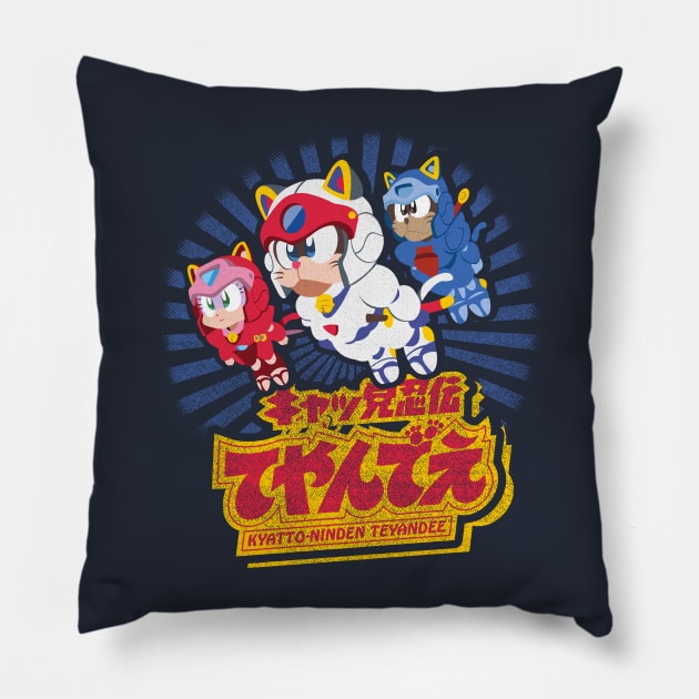 Samurai Pizza Cats Pillow by TomTrager