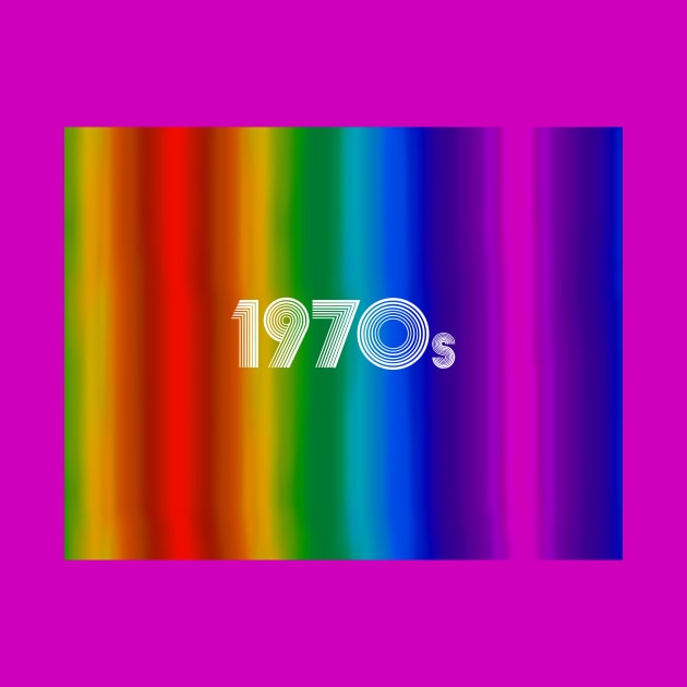 Rainbow Pride 1970s Retro Disco Font by Art by Deborah Camp