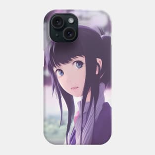 Beaux Animes Art Japanese Manga Anime Girl in Purple illustration Design Phone Case