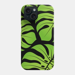 Green tropical leaves Phone Case