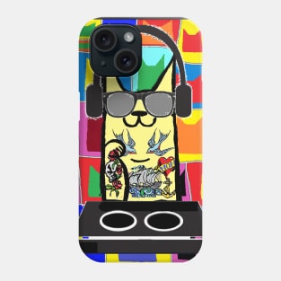 Cat Rocker DJ Pop Art Phone Case