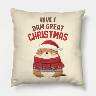 Have A Dam Great Christmas Marmot Pillow