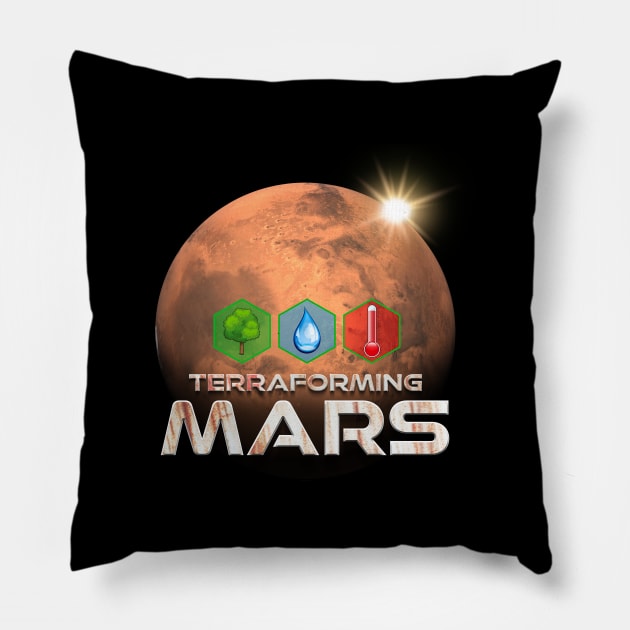 Terraforming Mars Hex Graphic Pillow by BurkePhoto