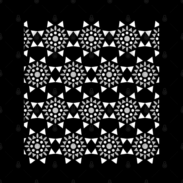 Tribal black and white print pattern by Spinkly